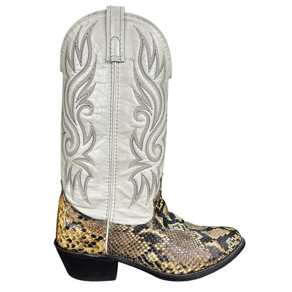 Vintage Acme Men’s Snakeskin Leather Cowboy Boots Size US 9 D